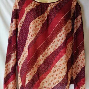 Women's Pullover Blouse Top Brown XL M NWT